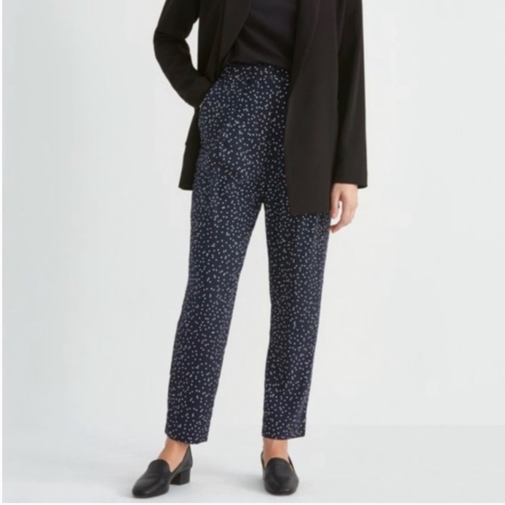 Frank And Oak NEW Polka Dot Trousers Pants Pleats Zipper Fly Pockets Lined Wide